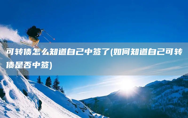 可轉(zhuǎn)債怎么知道自己中簽了(如何知道自己可轉(zhuǎn)債是否中簽)(圖1)
